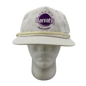 Vintage Harrahs Joliet Casino Hat OSFA Adjustable Snapback Lightweight San Sun